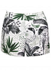 Leaf Print Lace Up Green Tankini Set