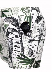 Leaf Print Lace Up Green Tankini Set