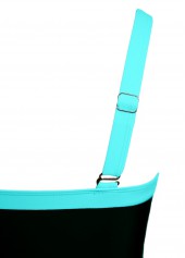 Ombre Drawstring Cyan One Piece Swimdress