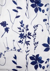 Leaf Print White Sleeveless V Neck Tank Top