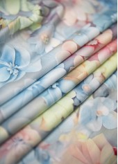 Floral Print Patchwork Light Blue Sleeveless Tank Top