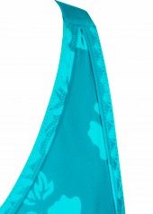 Plus Size Mid Waisted Cyan Floral Print Tankini Set