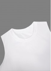 Breathable White Sleeveless Round Neck Tank Top