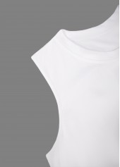 Breathable White Sleeveless Round Neck Tank Top
