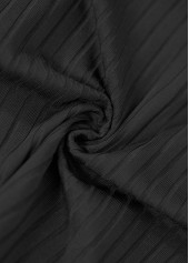 Mid Waisted Floral Print Contrast Binding Black Tankini Set