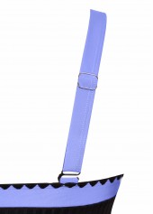 Mid Waisted Floral Print Contrast Binding Black Tankini Set