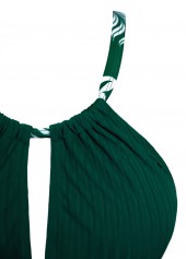 Mid Waisted Floral Print Criss Cross Tankini Set