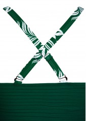 Mid Waisted Floral Print Criss Cross Tankini Set