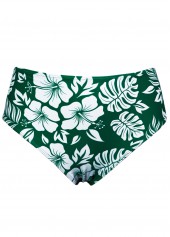 Mid Waisted Floral Print Criss Cross Tankini Set