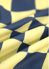 Mid Waisted Plaid Two Piece Light Yellow Bikini Set