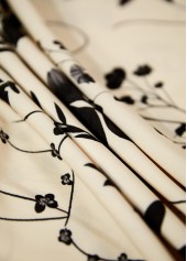 Floral Print Embroidery Beige Sleeveless V Neck Dress