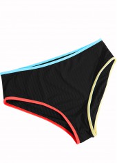 Mid Waisted Two Piece Black Tankini Set