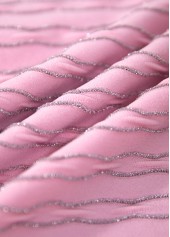 Mid Waisted Jacquard Light Pink Tankini Set