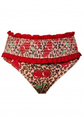 Mid Waisted Leopard Two Piece Red Tankini Set