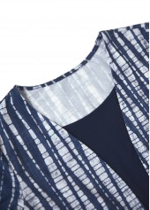 Plus Size Navy Patchwork Fake Two Piece Twinset