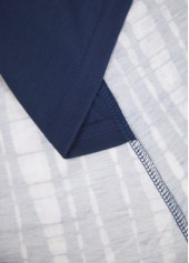 Plus Size Navy Patchwork Fake Two Piece Twinset