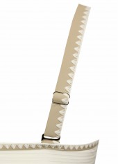 Mid Waisted Tropical Plants Print Ruched Beige Tankini Set