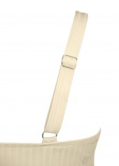 Mid Waisted Beige Tropical Plants Print Tankini Set