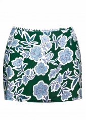 Floral Print Blackish Green Mid Waisted Tankini Set