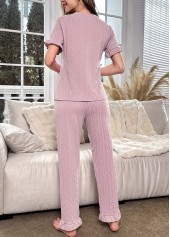Light Pink Round Neck Lounge Top and Pants