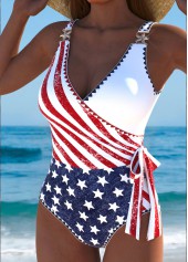 American Flag Multi Color One Piece Swimwear
