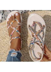 Multi Color Tribal Print Toe Post Falt