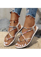 Multi Color Tribal Print Toe Post Falt