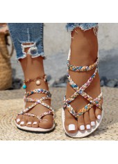 Multi Color Tribal Print Toe Post Falt