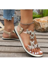 Silvery White Color Round Toe Falt