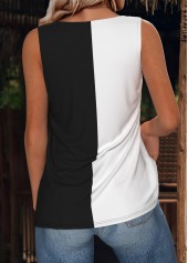 Animal Print Black Sleeveless Scoop Neck Tank Top