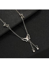 Silver Color Butterfly Iron Detail Anklet