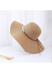 Light Camel Color Pearl Detail Visor Hat