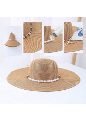 Light Camel Color Pearl Detail Visor Hat