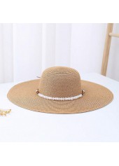 Light Camel Color Pearl Detail Visor Hat