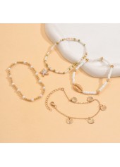 Golden Color Shell Alloy Detail Anklets