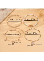 Golden Color Shell Alloy Detail Anklets