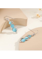 Light Blue Geometric Design Alloy Earrings