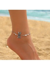 Silver Iron Insect Dragonfly Design Anklet