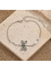 Silver Iron Insect Dragonfly Design Anklet