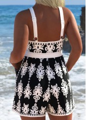 Tribal Print Black One Piece Swimwear