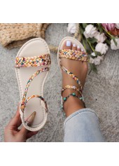 Multi Color Canvas Peep Toe Falt