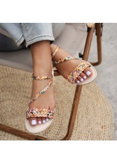 Multi Color Canvas Peep Toe Falt