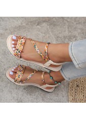 Multi Color Canvas Peep Toe Falt