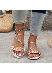 Multi Color Canvas Peep Toe Falt
