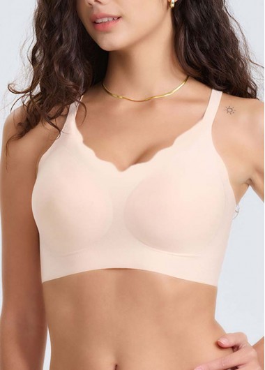 V Neck Skin Color Push-up Bra