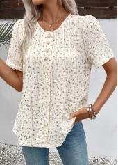 White Short Sleeve Round Neck T Shirt