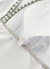 Tropical Plants Print Beige Tankini Set