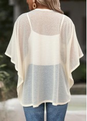 Beige Half Sleeve Tunic Light Cardigan