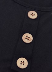 Leaf Print Black Short Sleeveless Round Neck Dress