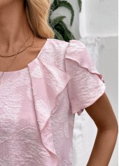 Pink Short Sleeve Round Neck T Shirt